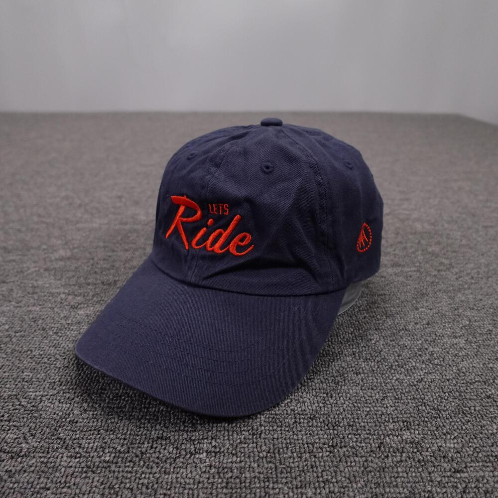 Classic Lets Ride Hat Cap Strap Back Mens One Size Blue Twill Baseball Logo